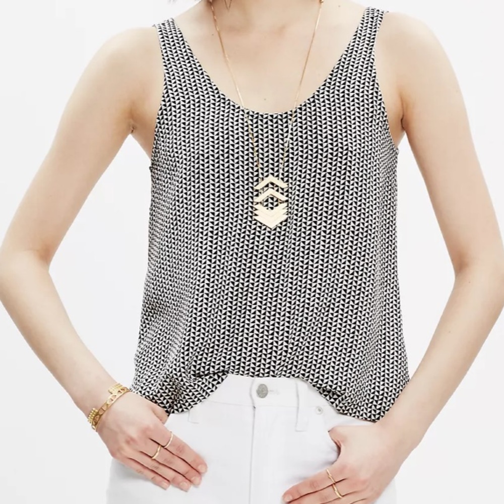Madewell Silk Sundown Tank Top in Triangle Field Size XS